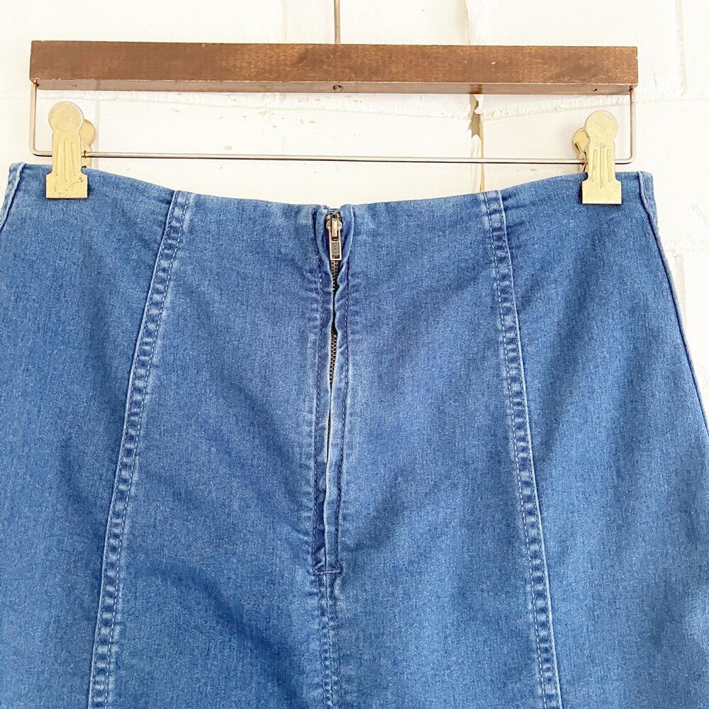 FREE PEOPLE Modern Femme Denim Mini Skirt Hickory 12 - Picture 7 of 11